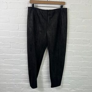 T Tahari Women's Pull-On Casual Pants Mid Rise Skinny Leg Black Size Large